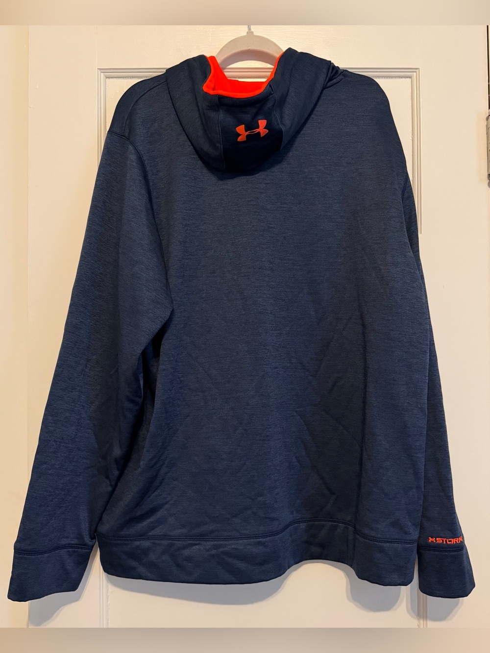 Under Armour Storm ColdGear Hoodie Men’s 2XL Navy Orange Loose Fit Pullover - Picture 6 of 6